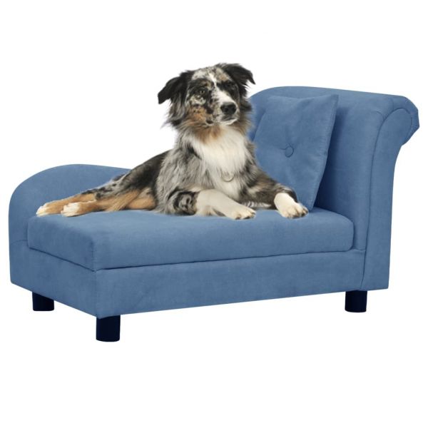 Sofá para Cães com Almofada 83x44x44 cm Pelúcia Azul - 171104