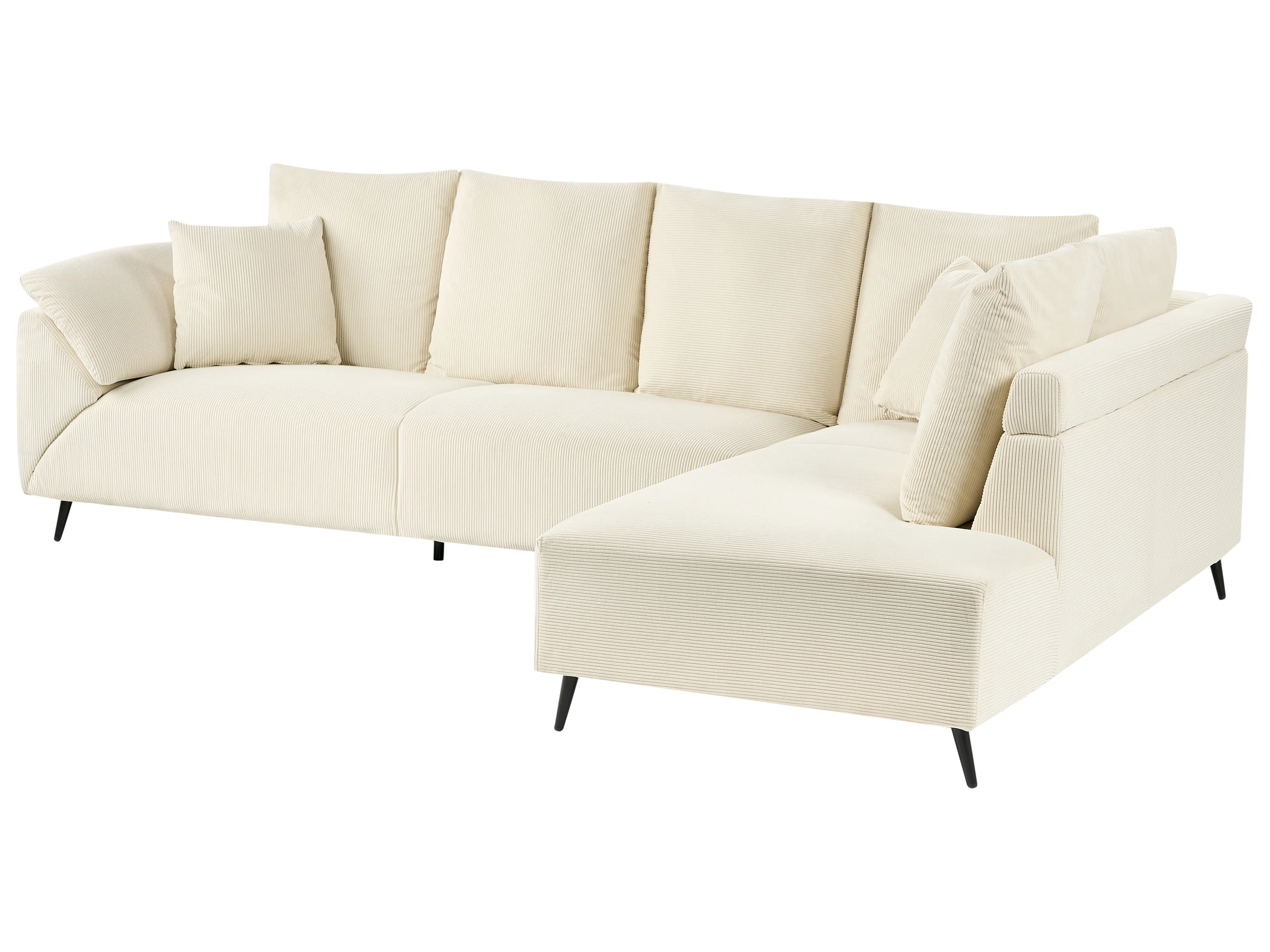 Hoekbank 4-zits LUNNER Corduroy Lichtbeige linkszijdig