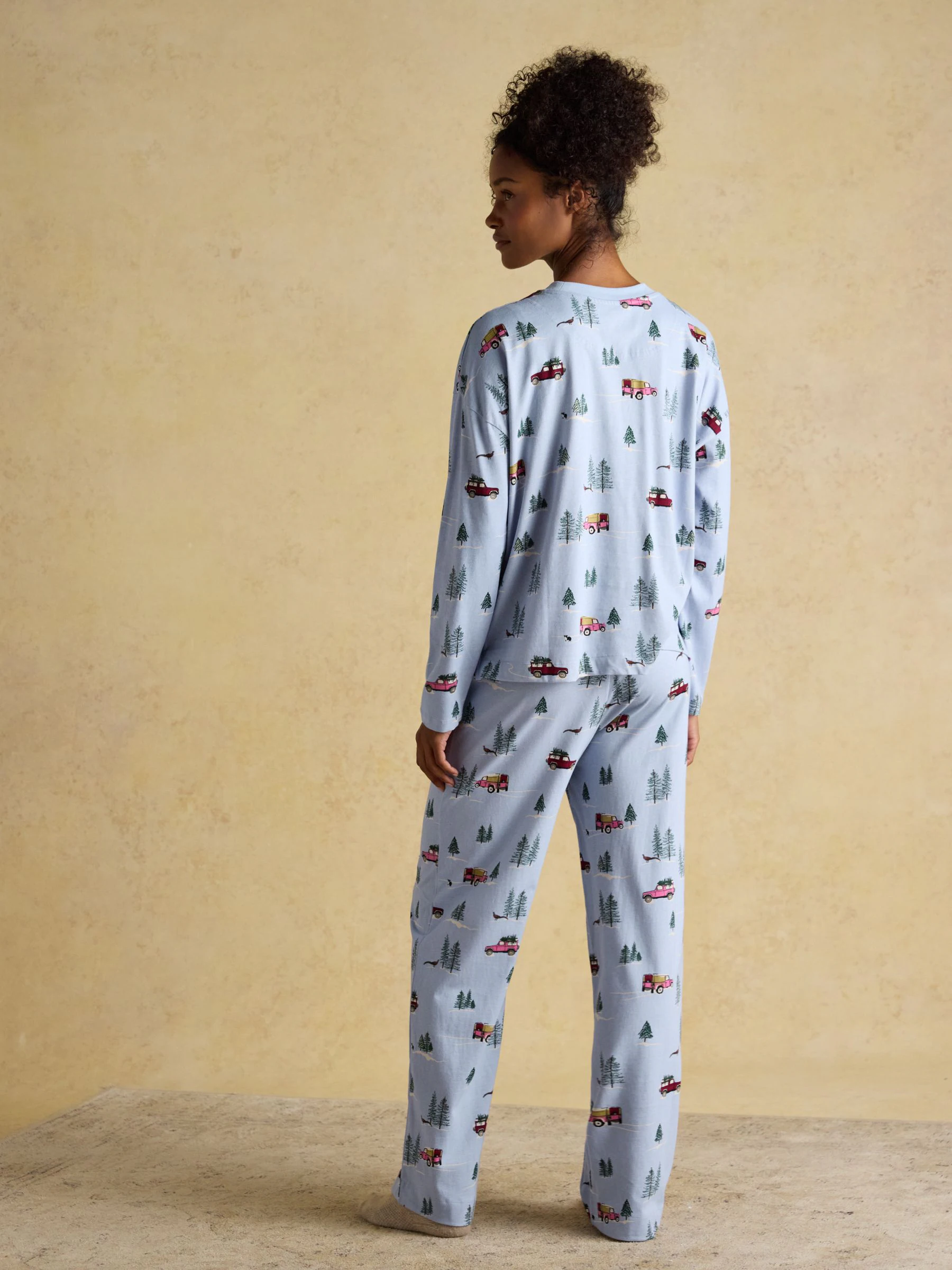 Blue 4x4 - Joules Lyla Long Sleeve Jersey Cotton Pyjama Set