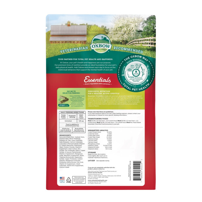 Oxbow Essentials - Aliment complet Chinchillas