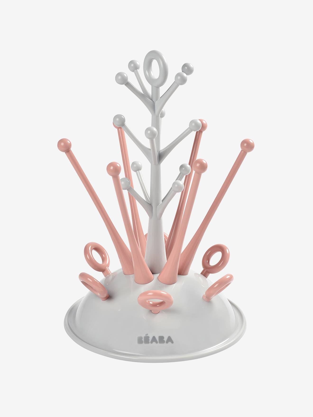 Escorredor de mamadeiras BEABA, rosa/cinza/branco