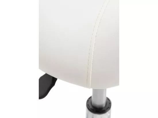 Tabouret de bureau - Similicuir & Métal chromé - Blanc - Reno