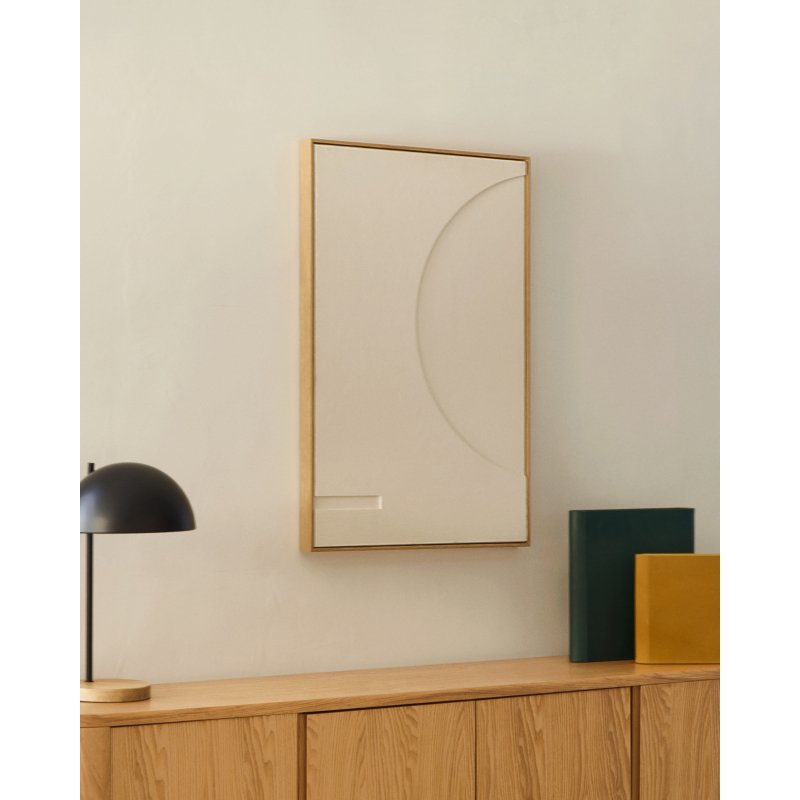 Tableau Sefri avec formes géométriques circulaires blanc 60 x 90 cm