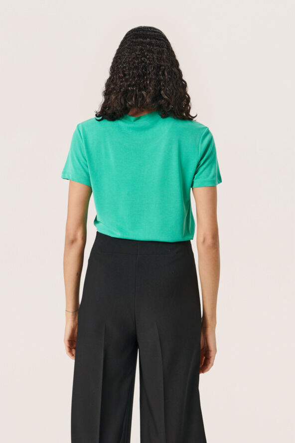 Soaked in Luxury SLColumbine crew-neck T-shirt SS Sea green