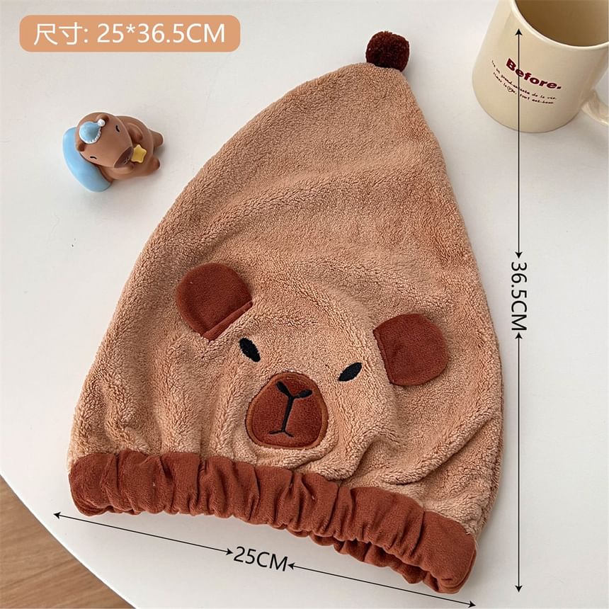 Chavipa - Capybara Coral Fleece Snel Droog Haarhanddoek (Verschillende Ontwerpen)