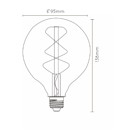 Lucide Bulb dimbare LED lamp 5W E27 2200K 9.5cm