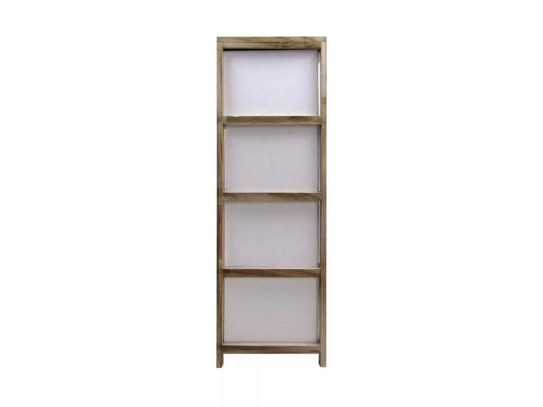 Commode Table De Chevet Nordic Marron Blanc 4 Tiroirs 97x30x24