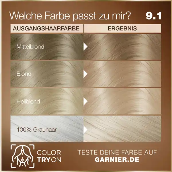 dauerhafte Haarfarbe 9.1 Vanilla Blond