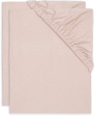 Jollein Stretchlaken 2-Pakk Bomullstretch 60x120, Wild Rose