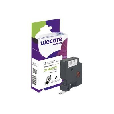 WECARE - Ruban d'étiquettes auto-adhésives pour Dymo D1 - 1 rouleau (9 mm x 7 m) - fond blanc écriture noire