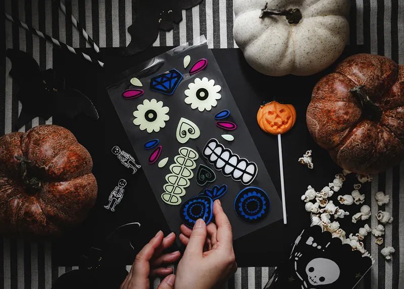 Dia De Los Muertos Stickers Gel Glow In The Dark 2 delig