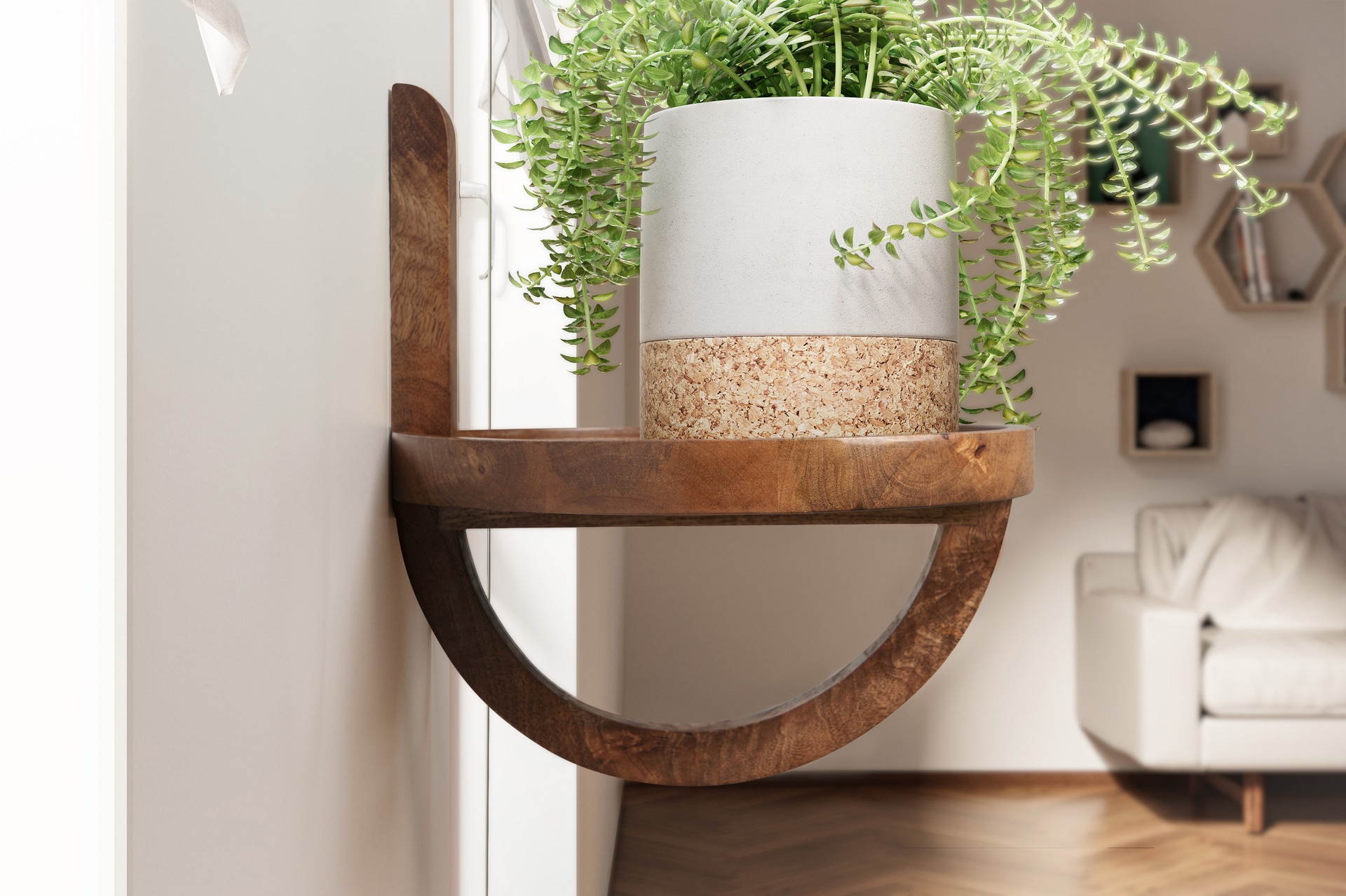 Wandregal 30x33x30 cm Massivholz Mango braun