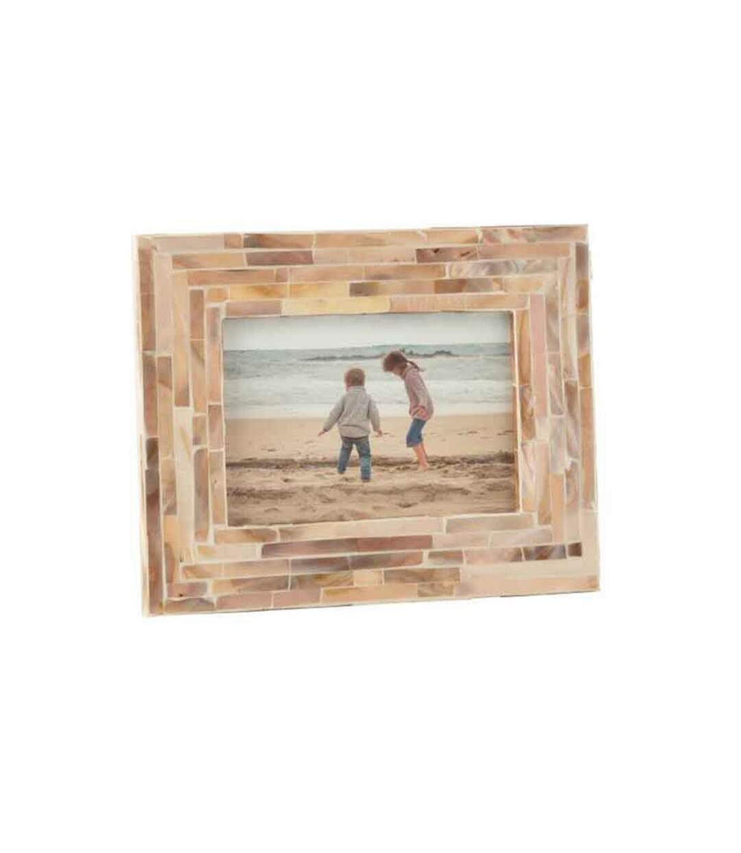 Paris Prix - Cadre Photo En Bois Déco nuye 10x15cm Beige