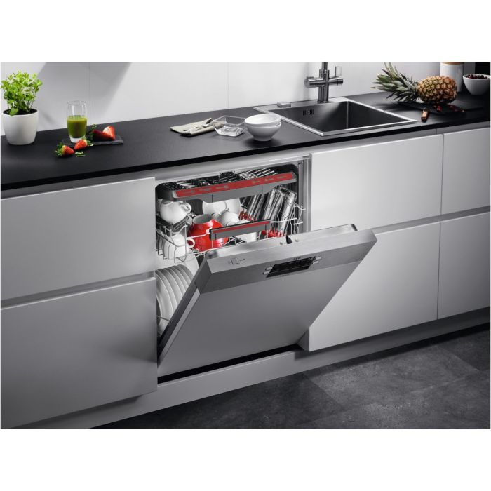 AEG Einbau-Geschirrspüler 6000 SATELLITECLEAN FES6491XZM Edelstahl