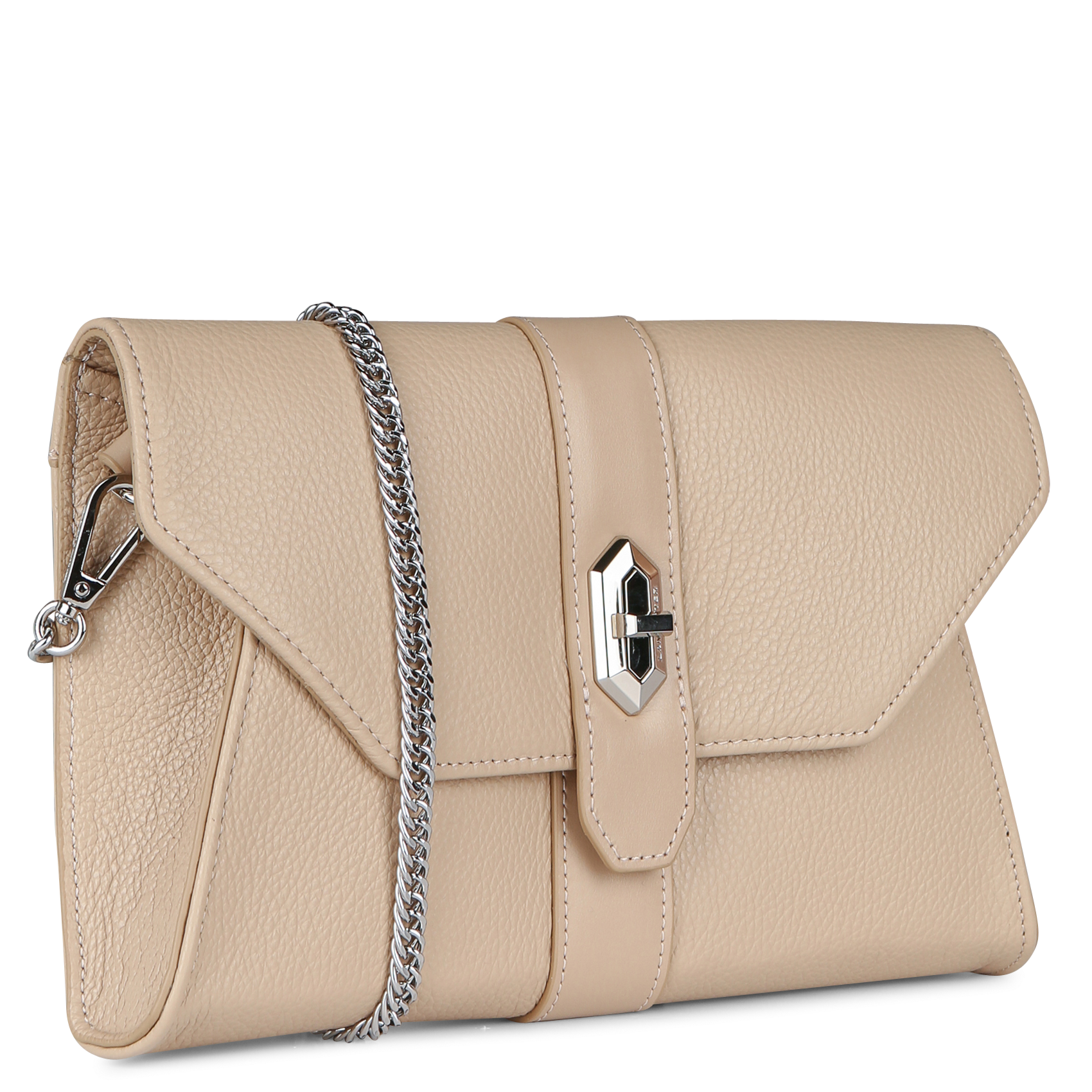 MILANO DELTA - Pochette en cuir grainé | Beige