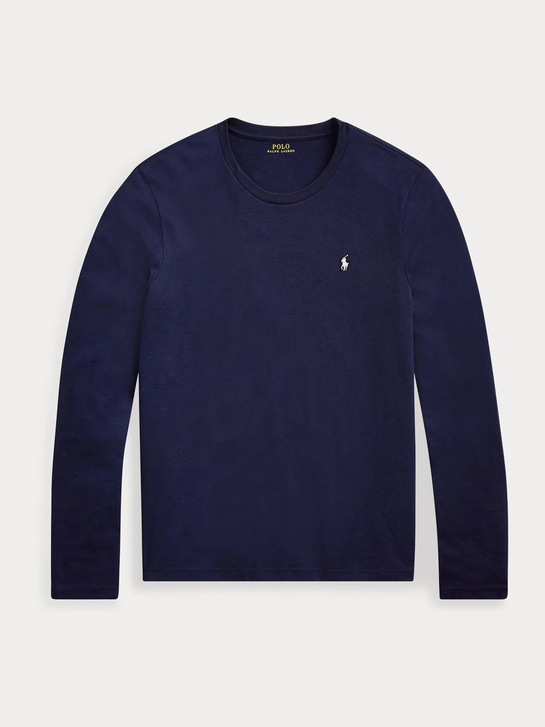 Donkerblauw - Polo Ralph Lauren T-shirt van katoen met logo en lange mouwen