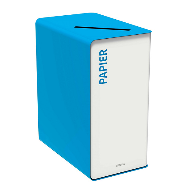 ROSSIGNOL Borne de tri selectif 90 L sans serrure - support sac - cubatri - tri papier - blanc / bleu ciel