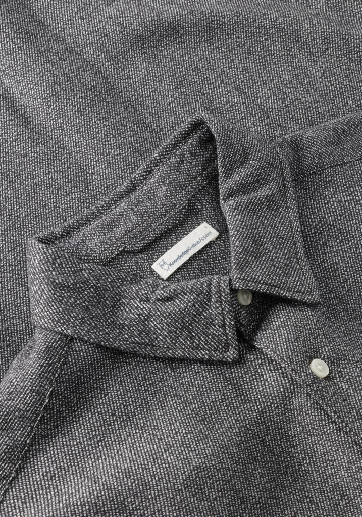 Knowledge Cotton Apparel Hemd Melangé Shirt Chocolate Torte