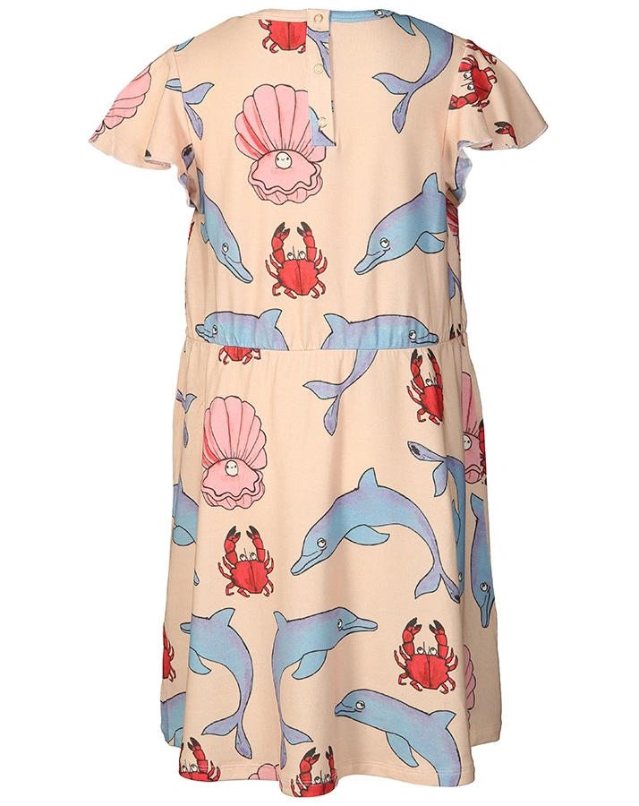 Kleid DOLPHIN mit Flügelärmeln in apricot