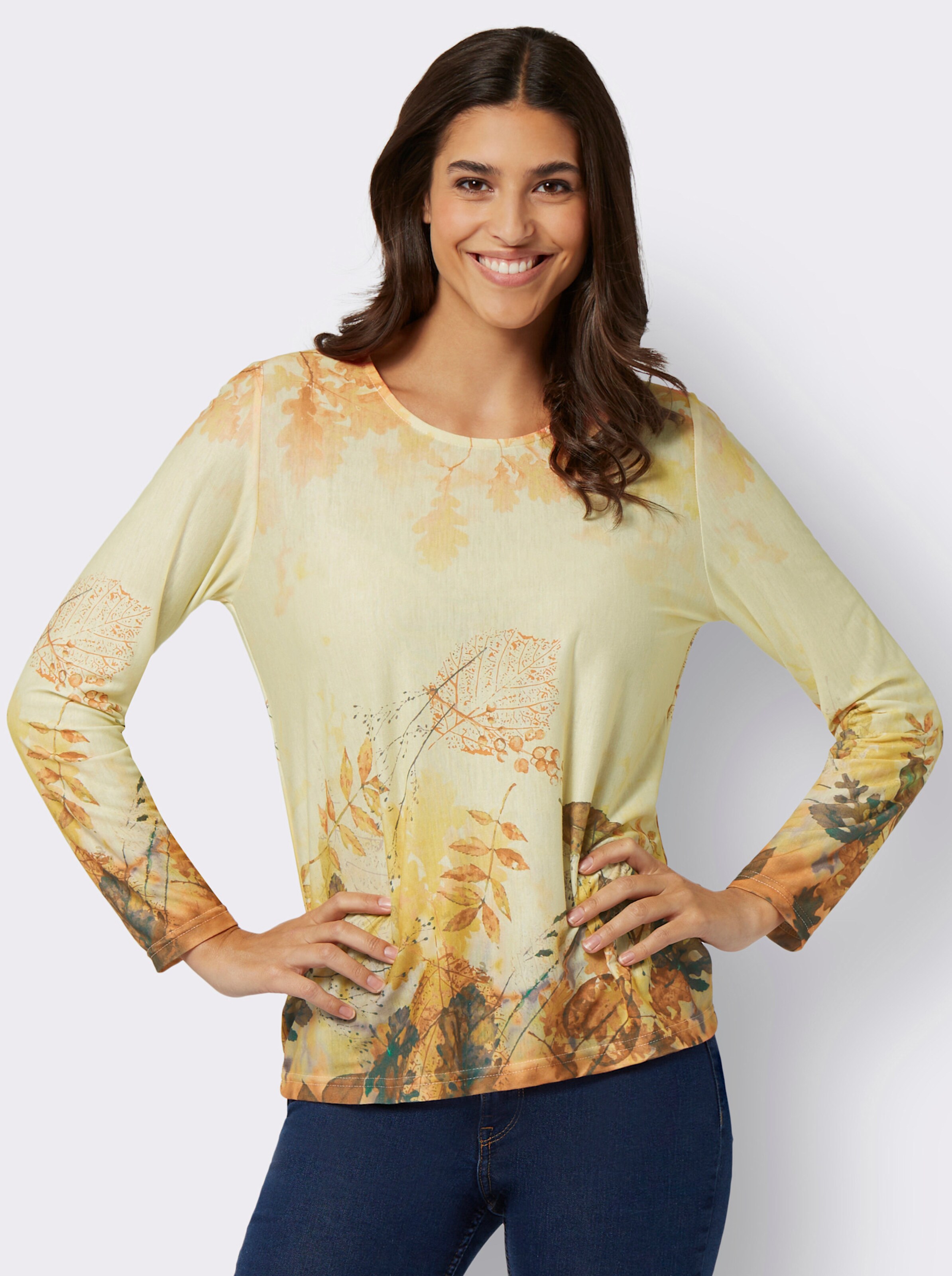 Langarmshirt mit Bordürendruck