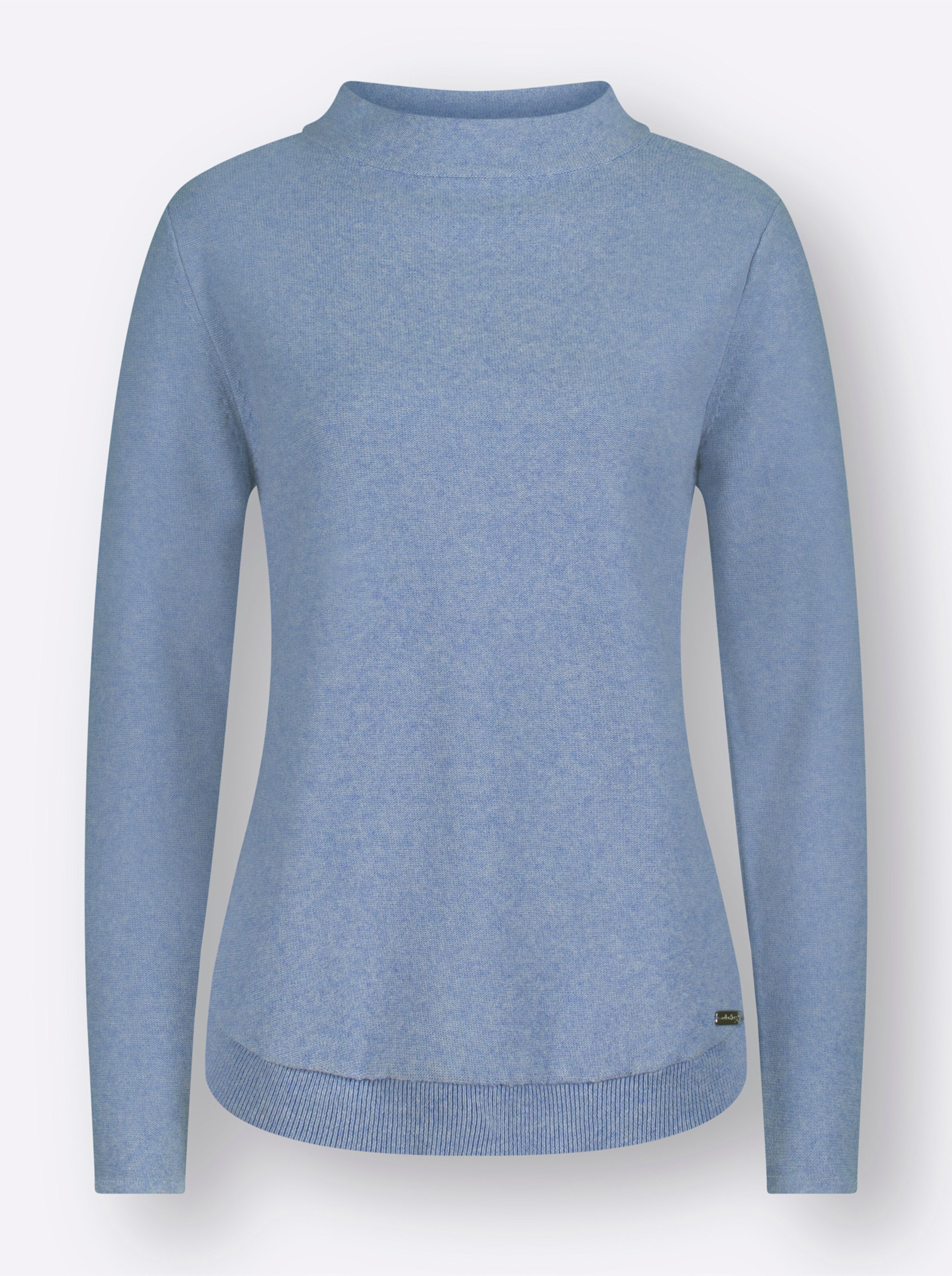 Langarm-Pullover in bleu-meliert