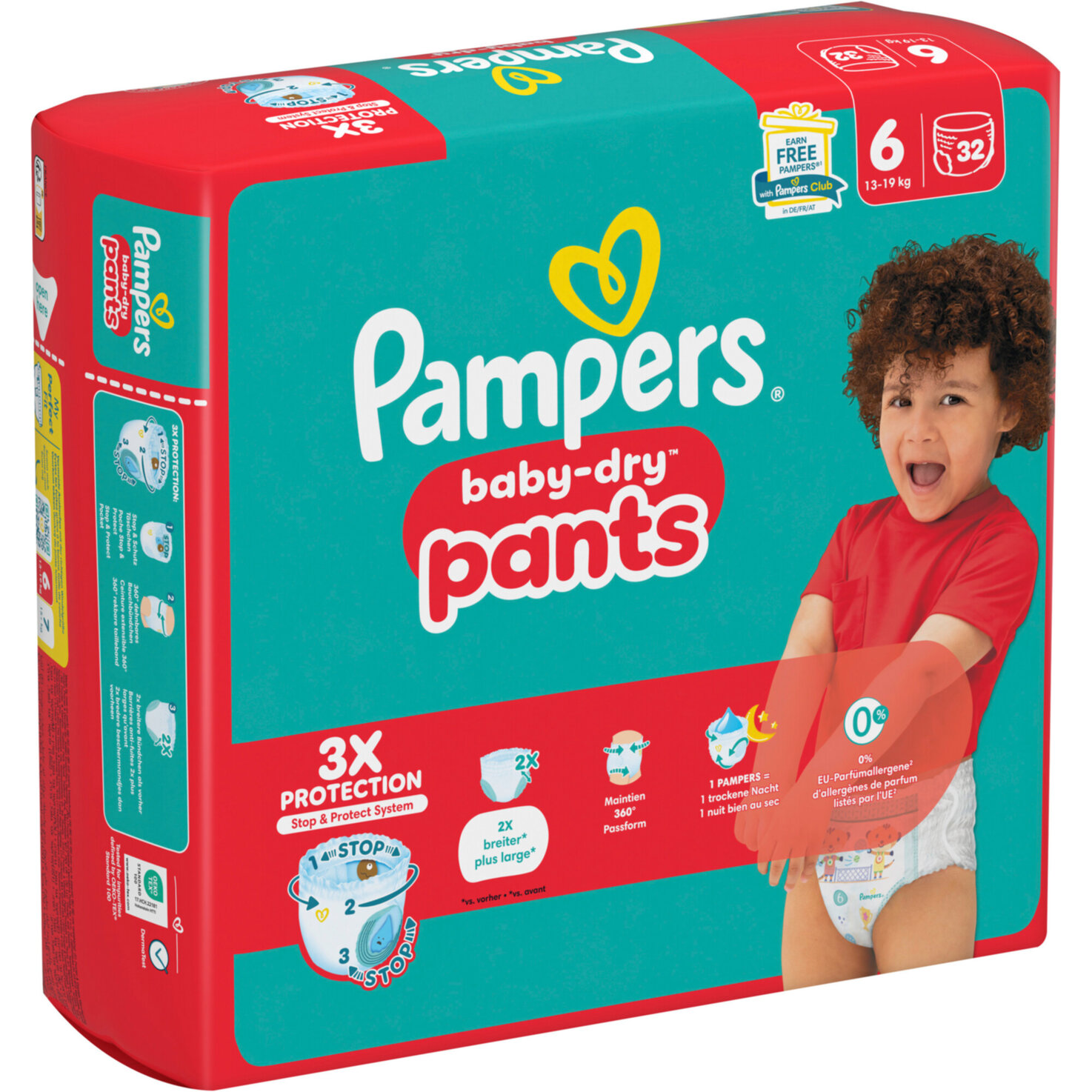 Pampers Baby Dry Pants Grösse 6 Extra Large 13-19kg 32 Stück