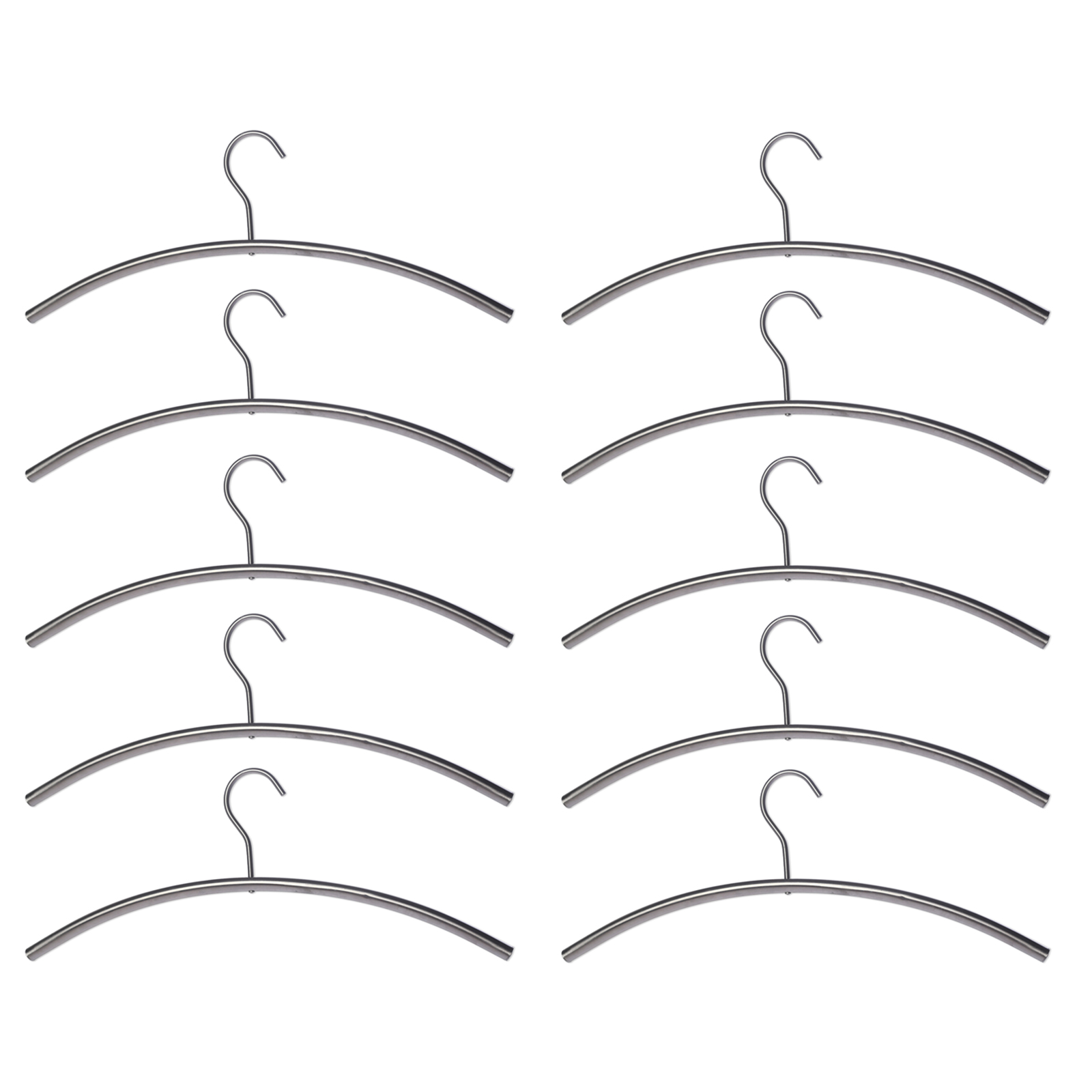 10er-Set Kleiderbügel - Edelstahl - gebürstet