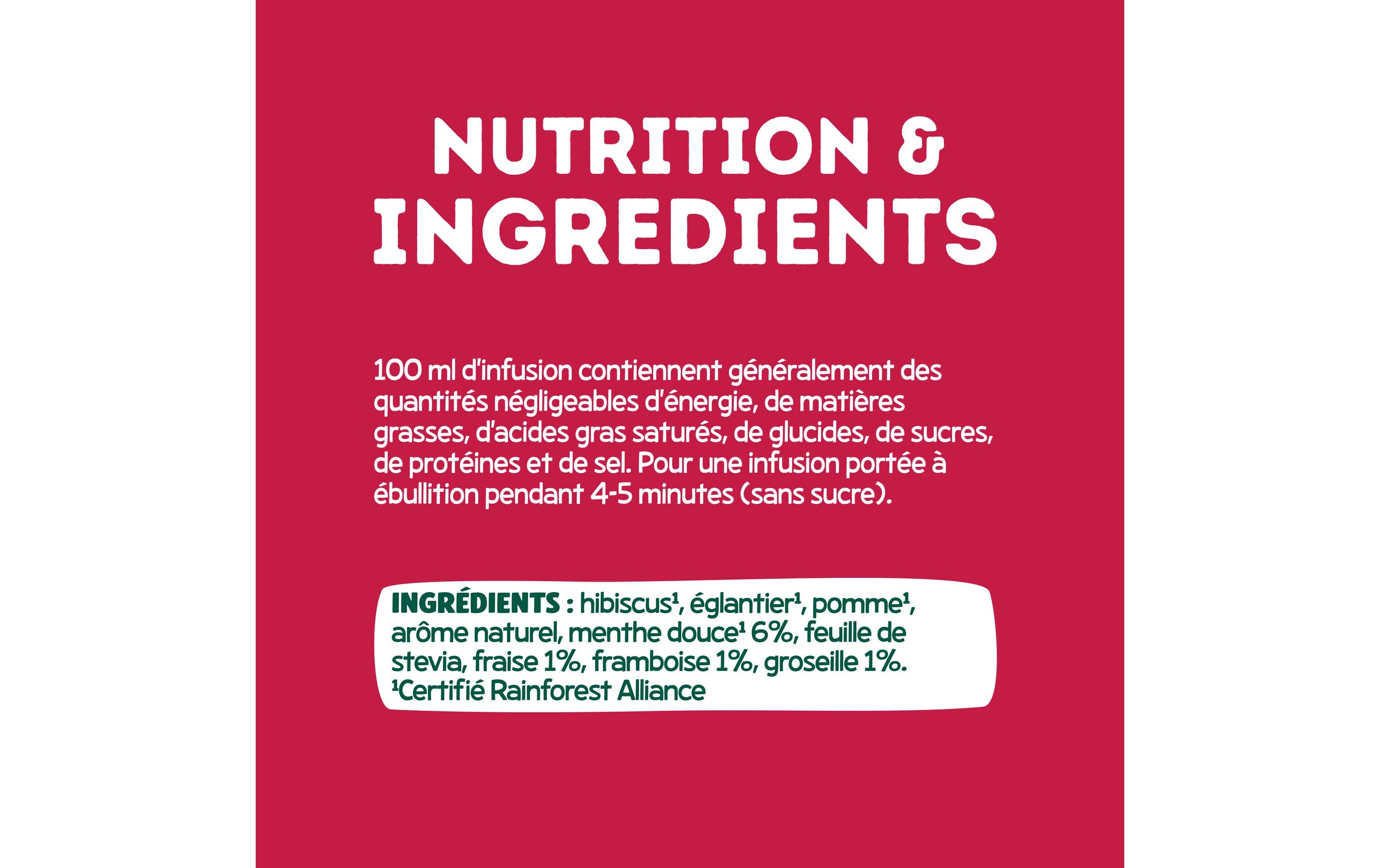 Teebeutel Infusion Fruit Rouges 20 StückTee mit roten Früchten