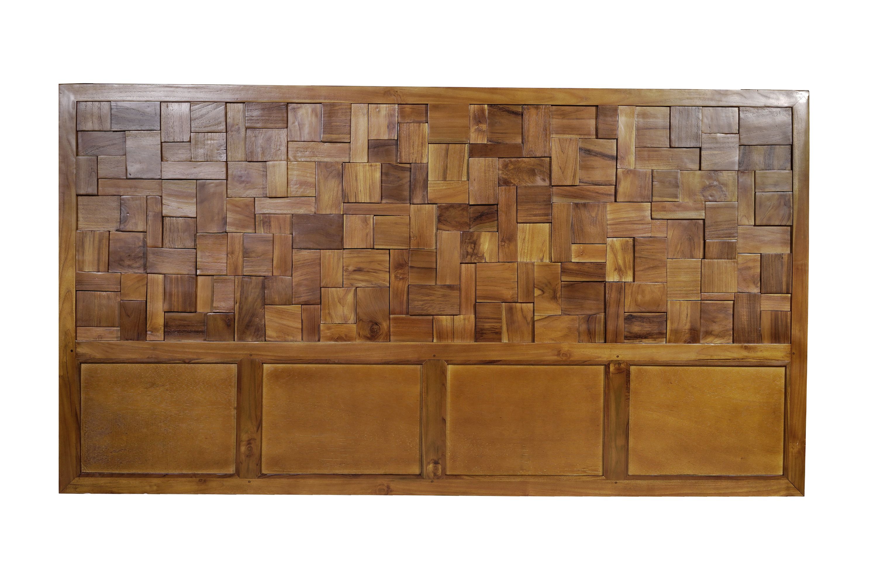 Bettkopfteil Romanteaka Teak Puzzle Betthaupt Ehebett Doppelbett Kopfteil Bettzubehör