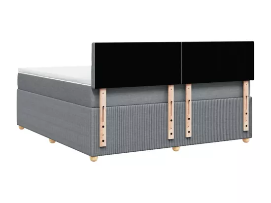 Sommier à lattes de lit avec matelas Gris clair 180x200cm Tissu