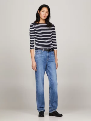 Calça jeans reta ajustada de cintura média Classics Melany
