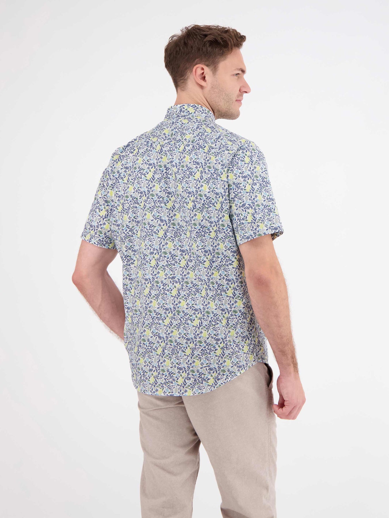 Herren Halbarmhemd, floral bedruckt
