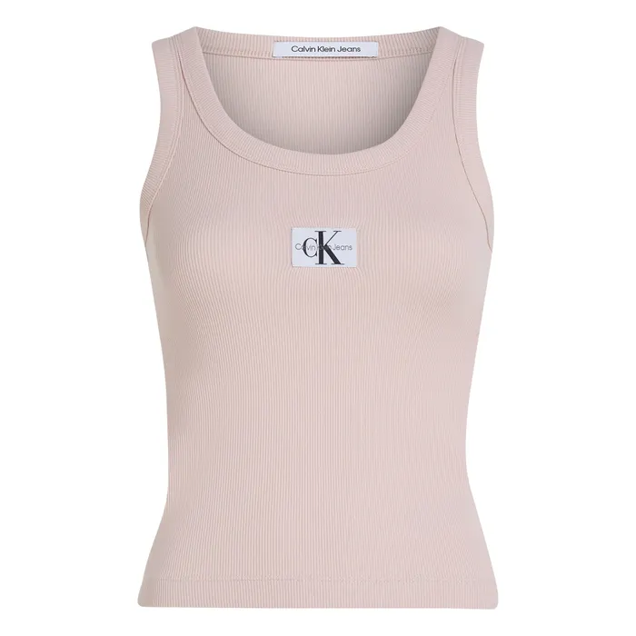 Calvin Klein Woven Label Rib Tanktop Dames