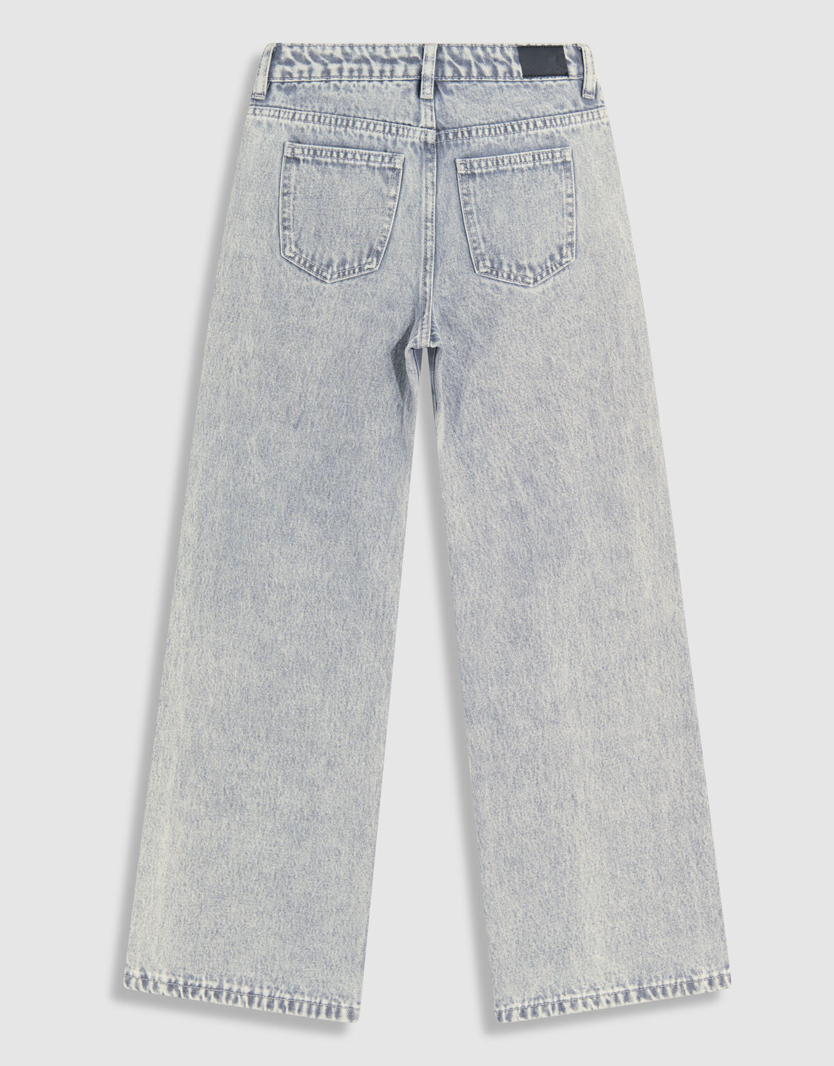 Rose Stud Wide Leg Fit Jeans Lichtgrijs
