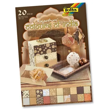 Folia Kreativblock Rajasthan, 20 Blatt sortiert, DIN A4