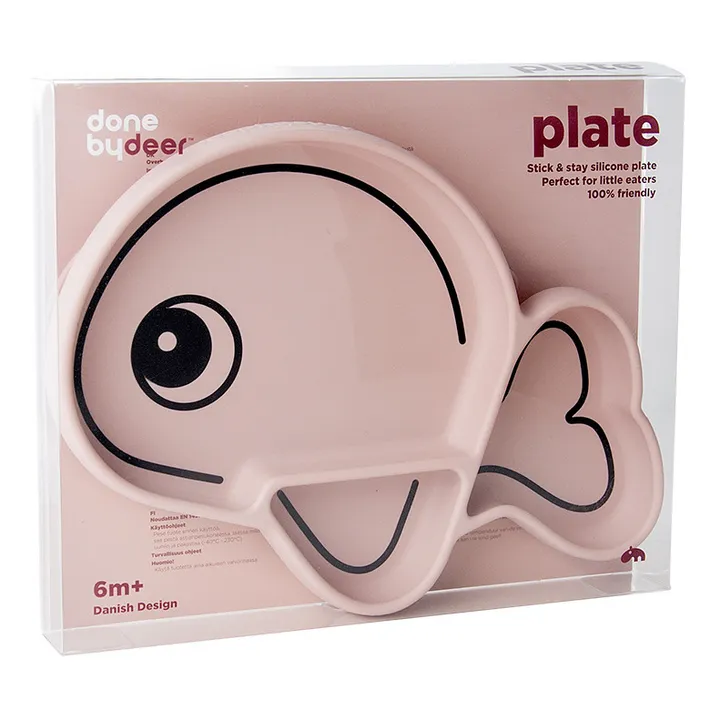 Done by deer Assiette antidérapante Wally en silicone | Rose pâle