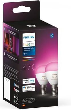 Philips Hue kogellamp - wit en gekleurd licht - 2-pack - E14