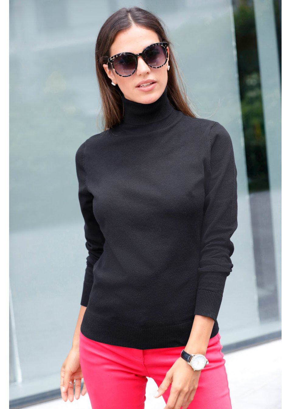 Pull col roulé