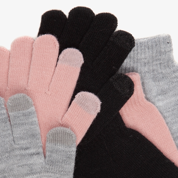 3 paar kinder handschoenen roze