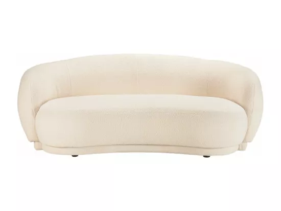 LEOPOLD - Canapé haricot 3 places en tissu bouclette écru