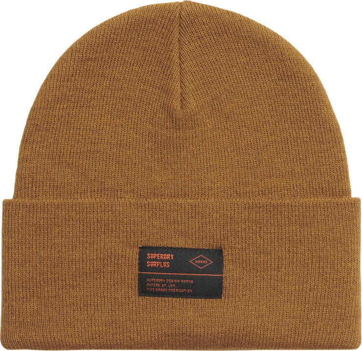 Superdry SURPLUS KNITTED BEANIE HAT Denim co tobacco brown