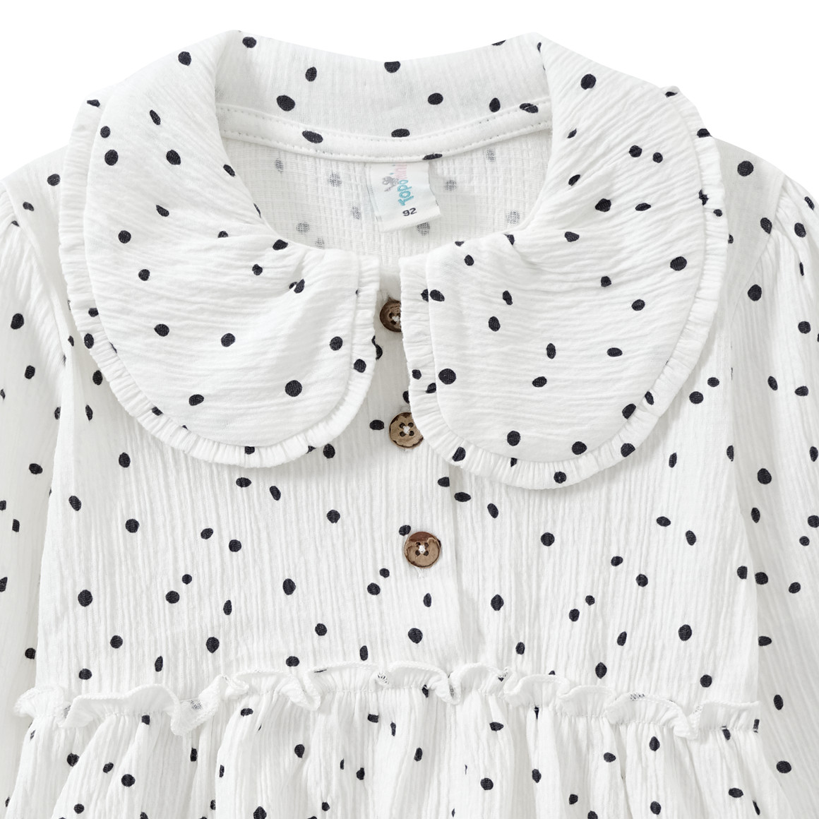 Topomini Baby Bluse mit Punkte-Allover weiss / schwarz