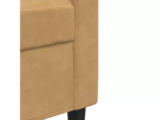 Ensemble de canapés 2 pcs avec coussins Marron Velours