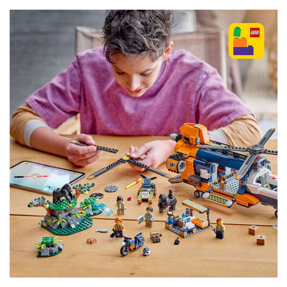 LEGO City 60437 Jungleonderzoekers: Helikopter Bij De Basis
