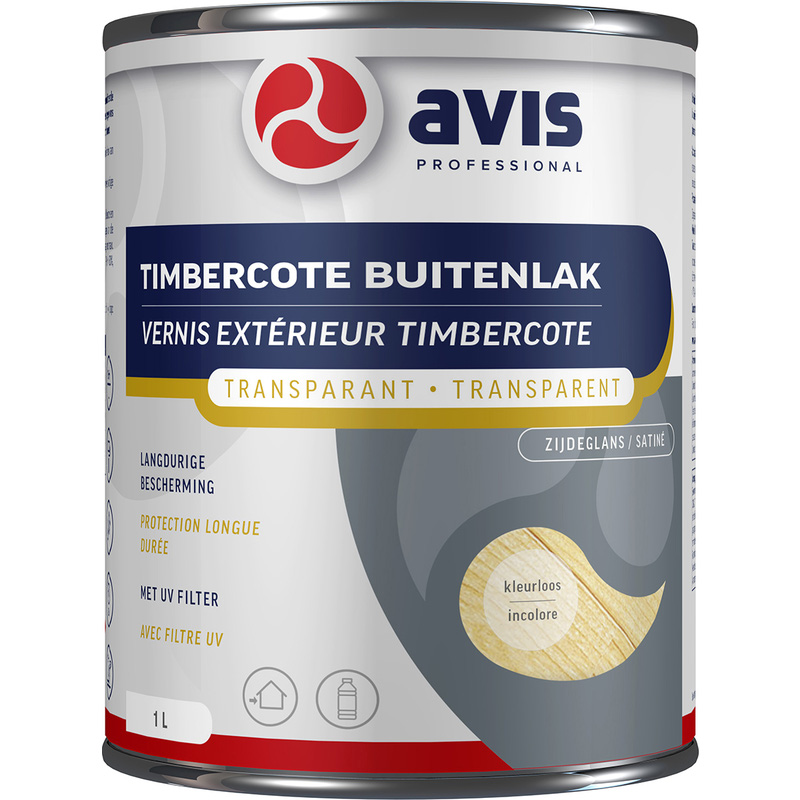 Avis Timbercote Buitenlak Zijdeglans Transparant 1L blank
