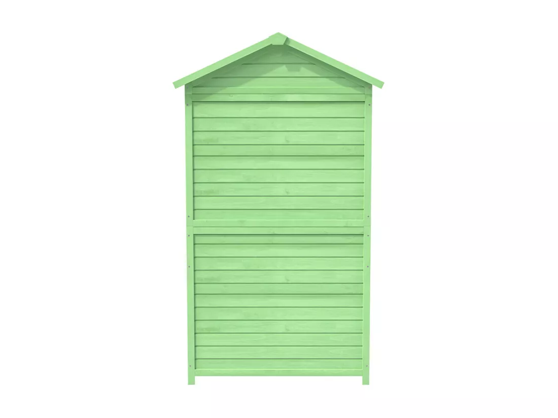 Abri de jardin en bois massif traité pour rangement extérieur résistant aux UV et intempéries sans entretien couleur protégé vert