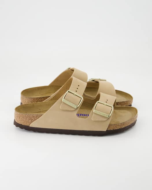 Birkenstock Arizona Weichbettung Pantoletten in Beige