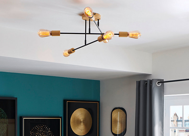 Plafonnier Belsiana E27 IP20 40W noir Dunalux