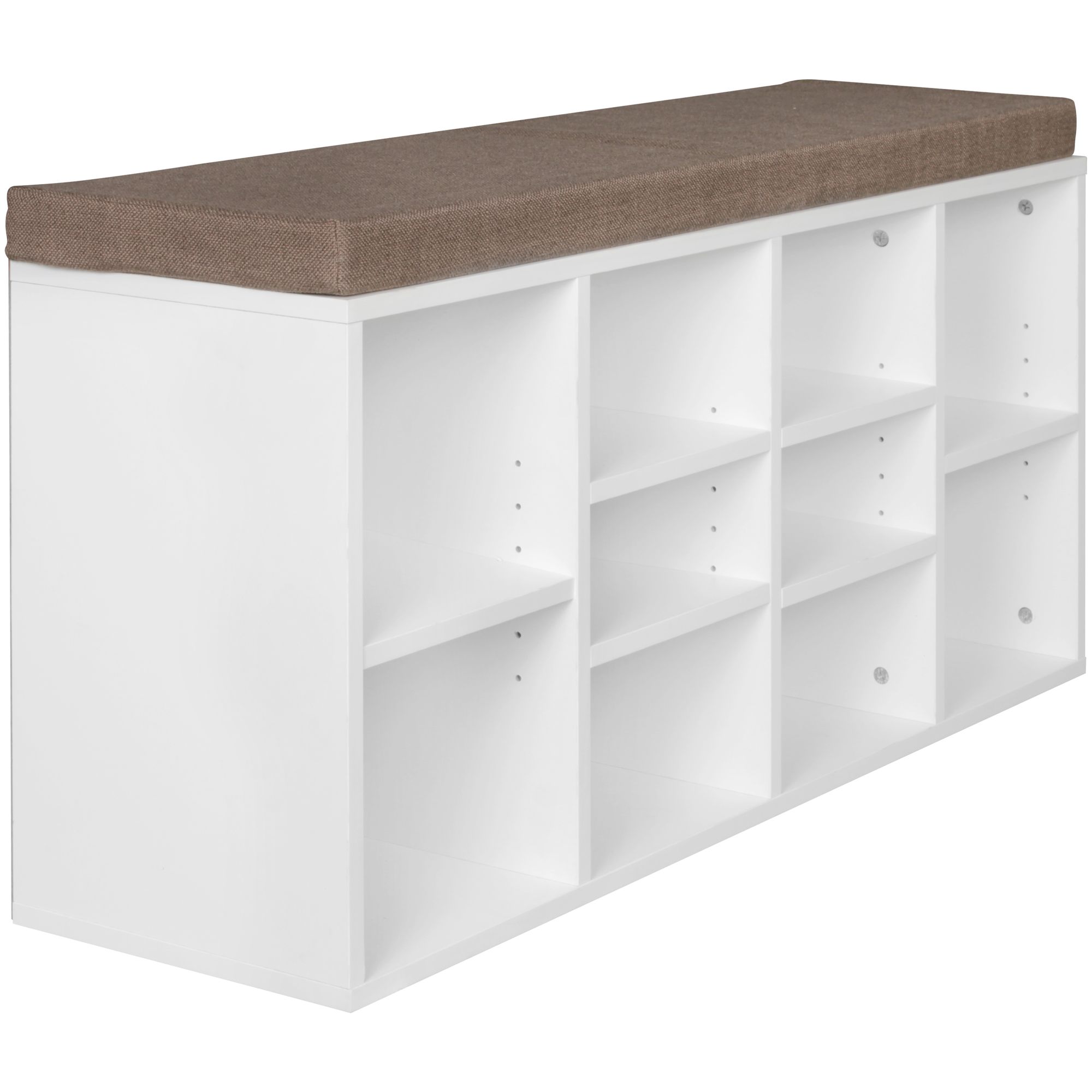 KADIMA DESIGN Schuhbank mit Stauraum: Gepolsterte Sitzfläche, Sonoma/Braun, 80 kg Belastbarkeit