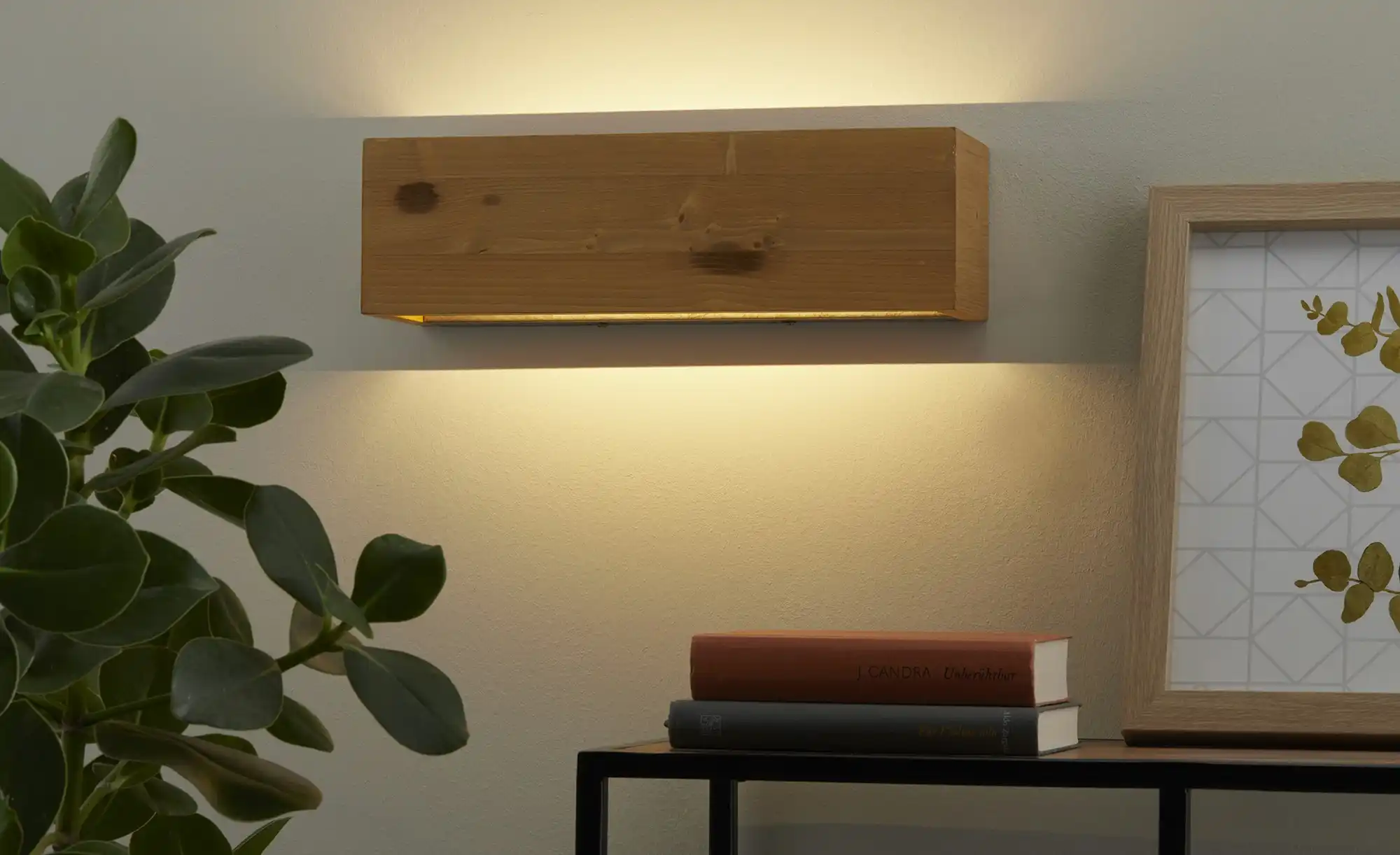 Trio LED-Wandleuchte, Pinienholz ´breit´